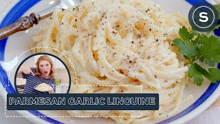 EASY Garlic Parmesan Linguine Recipe [upl. by Lenhard]