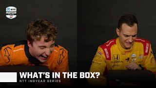 INDYCAR drivers attempt Whats in the Box challenge 😂 [upl. by Lukin426]