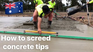 How to screed concrete tips [upl. by Ranitta]