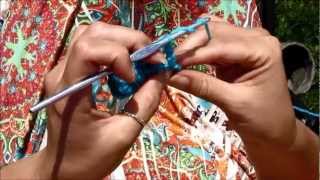 How to make a Treble crochet stitch tr FPtr amp BPtr Left handed [upl. by Lilac]