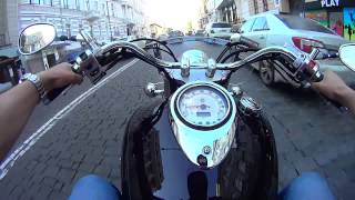 Покатушка по городу СМОТРОВАЯ Yamaha Drag Star 1100 Харьков [upl. by Assirek]