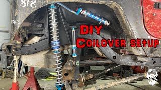 DIY Coilover setup on my Triangulated four link build Jeep Wrangler TJ [upl. by Platto]