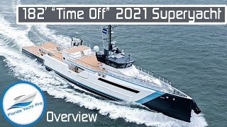 182’ TIME OFF 2021 Super Yacht Overview  Monaco  Available for Purchase at 18 Million [upl. by Noiwtna552]