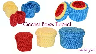 Crochet Boxes With Lids DIY Crochet Storage Containers [upl. by Flynn]