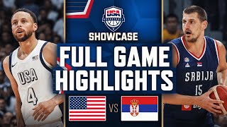 USA vs SERBIA  USAB SHOWCASE  FULL GAME HIGHLIGHTS  July 17 2024 [upl. by Eloccin]