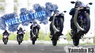 Practicing Wheelies on Yamaha R3 [upl. by Hailee]