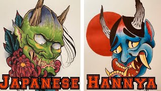 How to draw a Hannya mask new school style [upl. by Naida618]