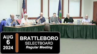 Brattleboro Selectboard Mtg 8624 [upl. by Oicapot]