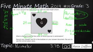 3rd Grade STAAR Practice Perimeter 37B  7 [upl. by Tennes788]