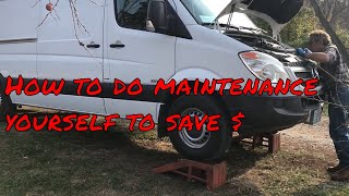 Mercedes Sprinter Van DIY General Maintenance Oil Filters DEF [upl. by Acebber]