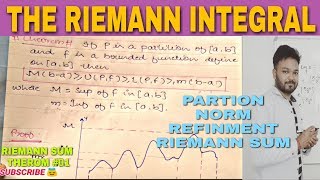 RIEMANN INTEGRAL IN HINDI  RIEMANN INTREGRAL REAL ANALYSIS [upl. by Yema]