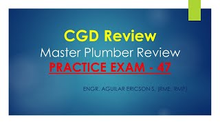 CGD Review  Master Plumber Practice Exam 47 [upl. by Ettenyl]