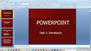 Cursus Powerpoint deel 1 introduktie [upl. by Kraul]