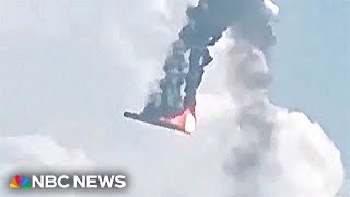 Watch Chinese space rocket launches accidentally and crashes in flames [upl. by Enilreug]