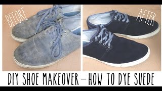 DIY shoe makeover  How to dye suede amp refresh your favourite pumps [upl. by Yssak238]