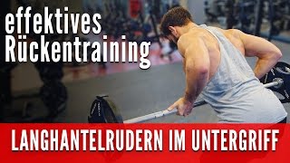 Langhantelrudern vorgebeugt im Untergriff  Rückentraining [upl. by Ytinav80]