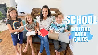 HOMESCHOOL Routine with 6 KIDS Day in the LIFE [upl. by Eidnew]