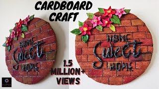 How to make wall hanging using cardboard  HOME SWEET HOME  DIY Cardboard Craft  DIY Wall Hanging [upl. by Juliana529]