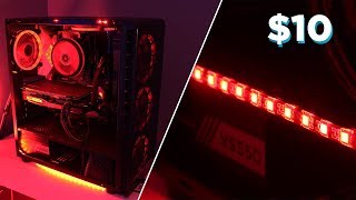 INSTALLING LED STRIPS INTO MY PC AURA SYNC 4 PIN [upl. by Arin]