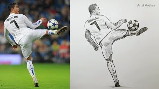 How To Draw Ronaldo  Easy Portrait Drawing Tutorial [upl. by Nnylrac]