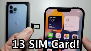 iPhone 13 13 Pro How to Insert SIM Card [upl. by Hobard41]