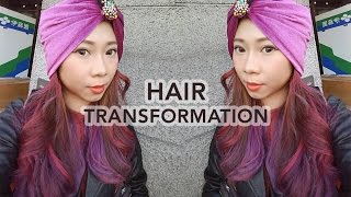 OMBRE HAIR PINK VIOLET  HAIR TRANSFORMATION [upl. by Ynohtnakram]