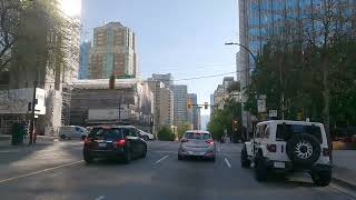 Downtown Vancouver BC Canada  BURRARD Street to HOWE Street  Morning Life [upl. by Ttegirb57]