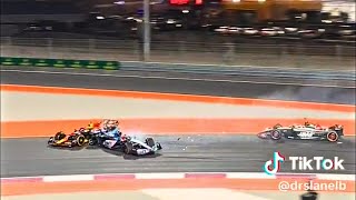 DESDE LAS TRIBUNAS Así se Vivió el Choque de Checo Pérez con Hulkenberg y Ocon  Sprint Qatar [upl. by Etteloiv]