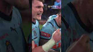 POV Youre in the Blues huddle 😤 9WWOS NRL Origin StateofOrigin [upl. by Guthrie]