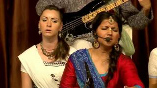 Vrajavadhus Kirtan Team Performing at ISKCON Vrindavan 40th Anniversary  Chanting of Mahamantra [upl. by Tamqrah]