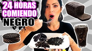 24 HORAS COMIENDO NEGRO  RETO SandraCiresArt  All Day Eating Black Food Challenge [upl. by Sillig]