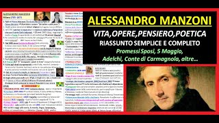 TUTTO su ALESSANDRO MANZONI Vita Opere Pensiero Poetica utilevero e interessante [upl. by Ferrell]