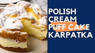 Karpatka  How to make Polish cream puff cake [upl. by Kellen]