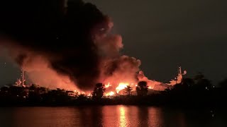 Two yachts caught in massive fire at Fort Lauderdale marina [upl. by Pearman637]