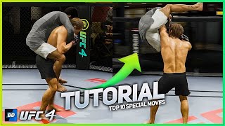 UFC 4 Top 10 Special AttacksMoves Tutorial and Guide for Beginners [upl. by Monjo]