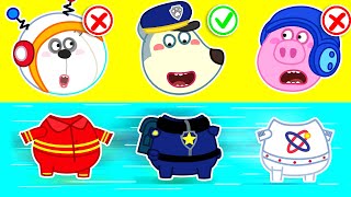 Wolf Family⭐️ What Do You Want to Be Firefighter Police  Wolfoo Pretend Play Professions [upl. by Erik]