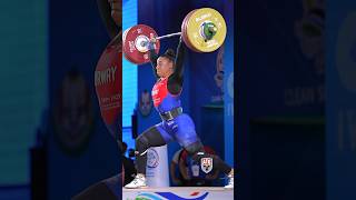 Solfrid Koanda 🇳🇴 152kg  335lbs CampJ weightlifting slowmo paris2024 [upl. by Gnes]