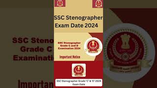 SSC Stenographer Exam Date 2024 ssc SSCstenographer sscexam [upl. by Coppola]