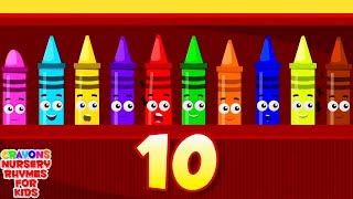 Ten In The Bed Crayons  More Best Popular Nursery Rhymes for Children [upl. by Elsa815]