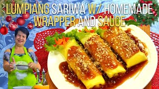 LUMPIANG SARIWA with HOMEMADE WRAPPER AND SAUCE [upl. by Lenahc]