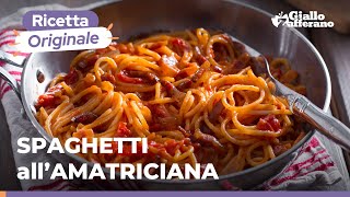 SPAGHETTI ALLAMATRICIANA  la RICETTA TRADIZIONALE🍅🥓🍝 [upl. by Base]