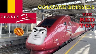 T1E2H3S Train Travels Germany to Belgium on Thalys the Red TGV [upl. by Naletak904]