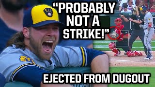 Corbin Burnes gets ejected from the dugout a breakdown [upl. by Jeroma]