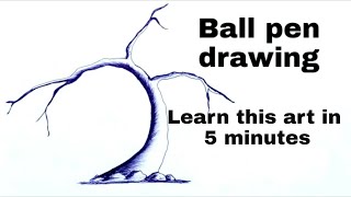 Ball pen drawing techniques  learn in minutes  Ballpoint pen drawing [upl. by Gale]