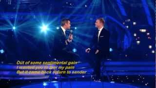 Shame  Robbie Williams and Gary Barlow  lyrics   live on Strictly Come Dancing [upl. by Franky]