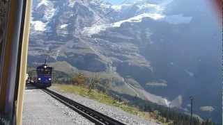 Jungfraubahn Wengen Kleinen Scheidegg  RhB SBB Swiss Train  Swiss Rack Train Jungfraubahnen [upl. by Sioled]