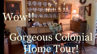 Must See Gorgeous Colonial Home  Lots of Antiques amp Primitives [upl. by Enelrad]