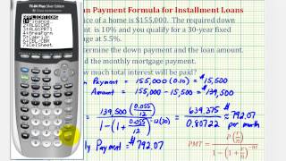 Ex 1 Find a Monthly Mortgage Payment with a Down Payment [upl. by Derraj]