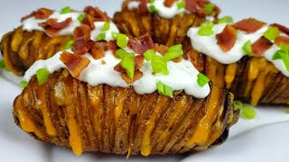 Cheesy Buttery Hasselback Potato Recipe [upl. by Fleta]