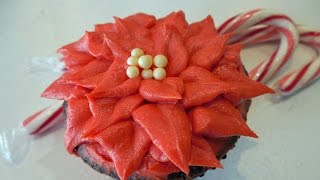 Make Poinsettia Christmas Holiday Cupcakes with Jill [upl. by Cristian]